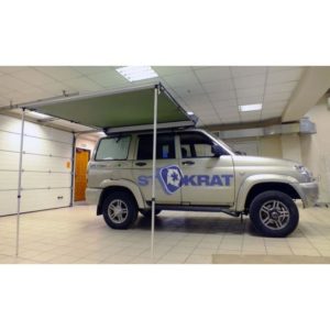 Компактный автомобильный навес (маркиза). Размер 2.5 м Х 2.0 м. Каркас - алюминий, ткань - синтетика.