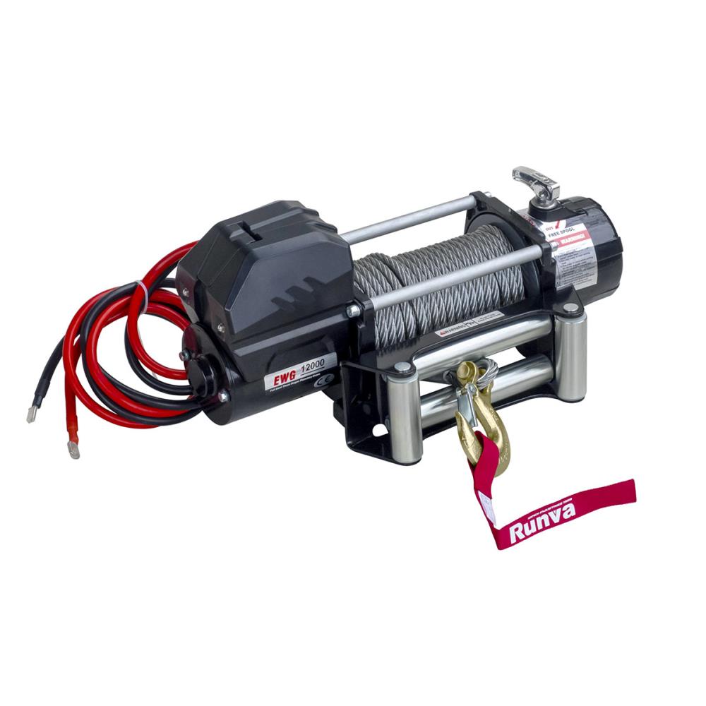 Лебёдка электрическая 12V Magnum 12000 lbs 5443 кг (стальной трос)