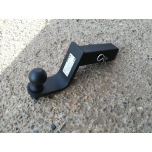 Переходник фаркопа в квадрат 50x50 с занижением 120 мм. (шар черный 50мм.)