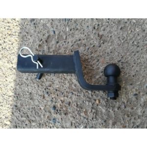 Переходник фаркопа в квадрат 50x50 с занижением 90 мм. (шар черный 50мм.)