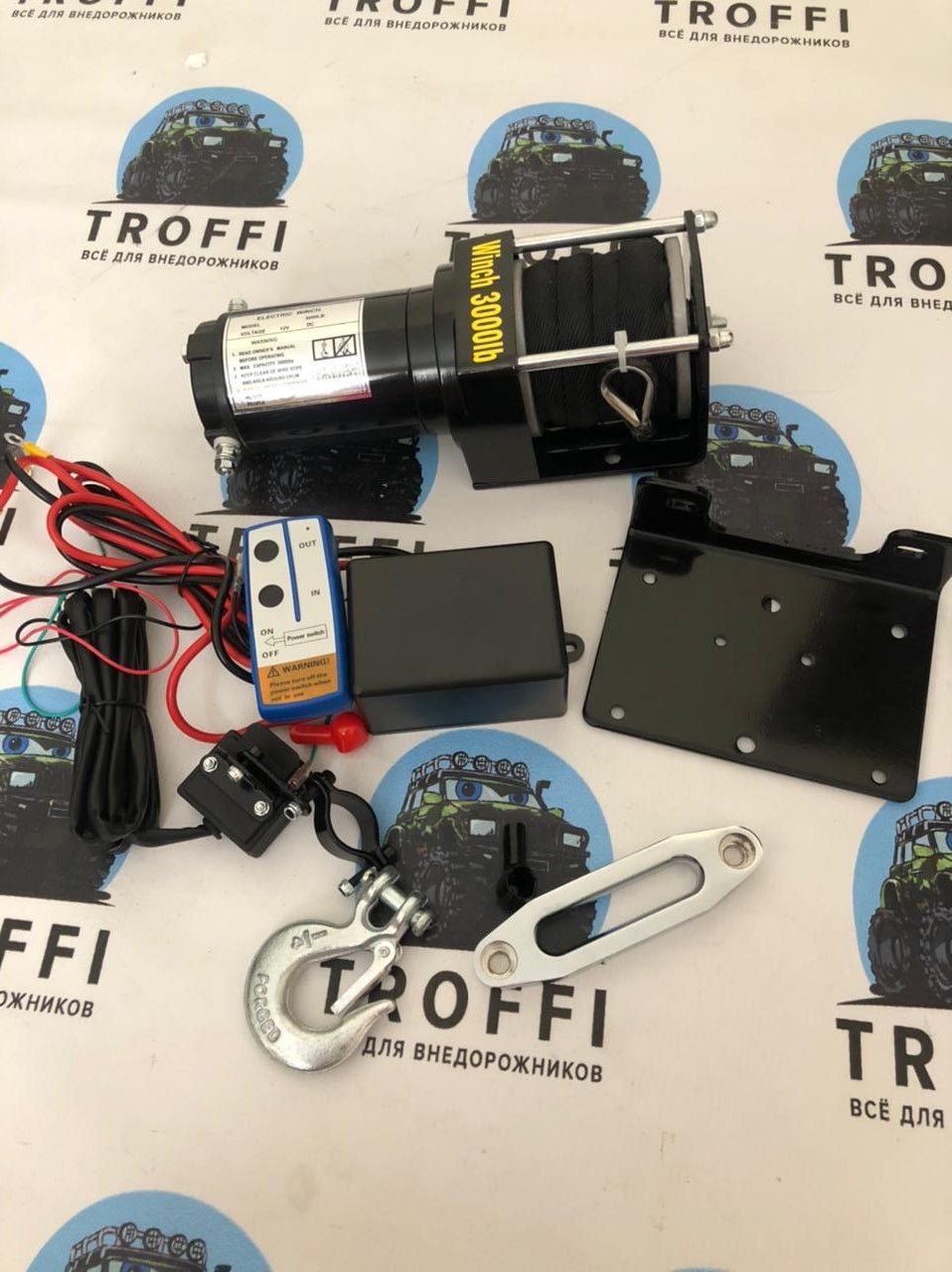 Лебедка электрическая 12V Electric Winch 3000lbs / 1361 кг с кевларовым тросом — изображение 15