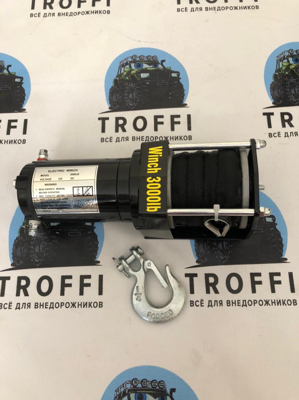 Лебедка электрическая 12V Electric Winch 3000lbs / 1361 кг с кевларовым тросом — изображение 4