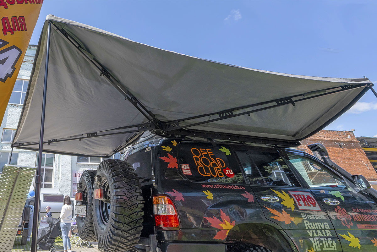 Маркиза автомобильная РИФ веерная, безопорная 2х2,3 м (правая) — изображение 17