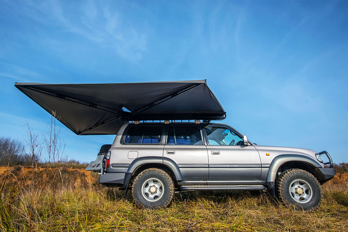 Маркиза автомобильная РИФ веерная, безопорная 2х2,3 м (правая) — изображение 7