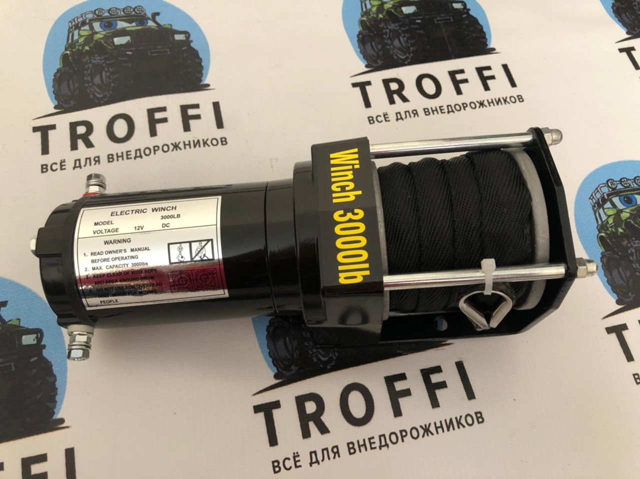 Лебедка электрическая 12V Electric Winch 3000lbs / 1361 кг с кевларовым тросом — изображение 8