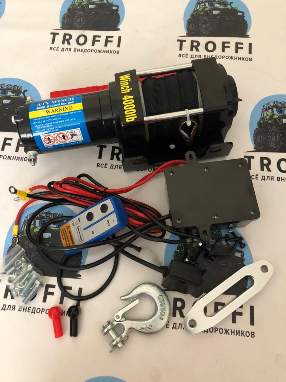 Лебедка электрическая Electric Winch 4000 lbs/1814 кг ATV синтетика — изображение 8