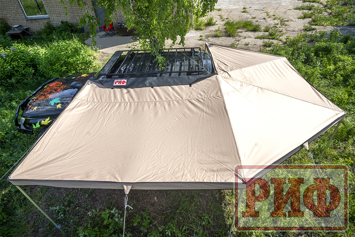 Маркиза автомобильная РИФ комбинированная (прямоугольная с веерной частью) 2,5х2,0 м (левая) — изображение 5