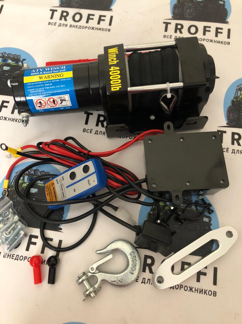 Лебедка электрическая Electric Winch 4000 lbs/1814 кг ATV синтетика — изображение 11