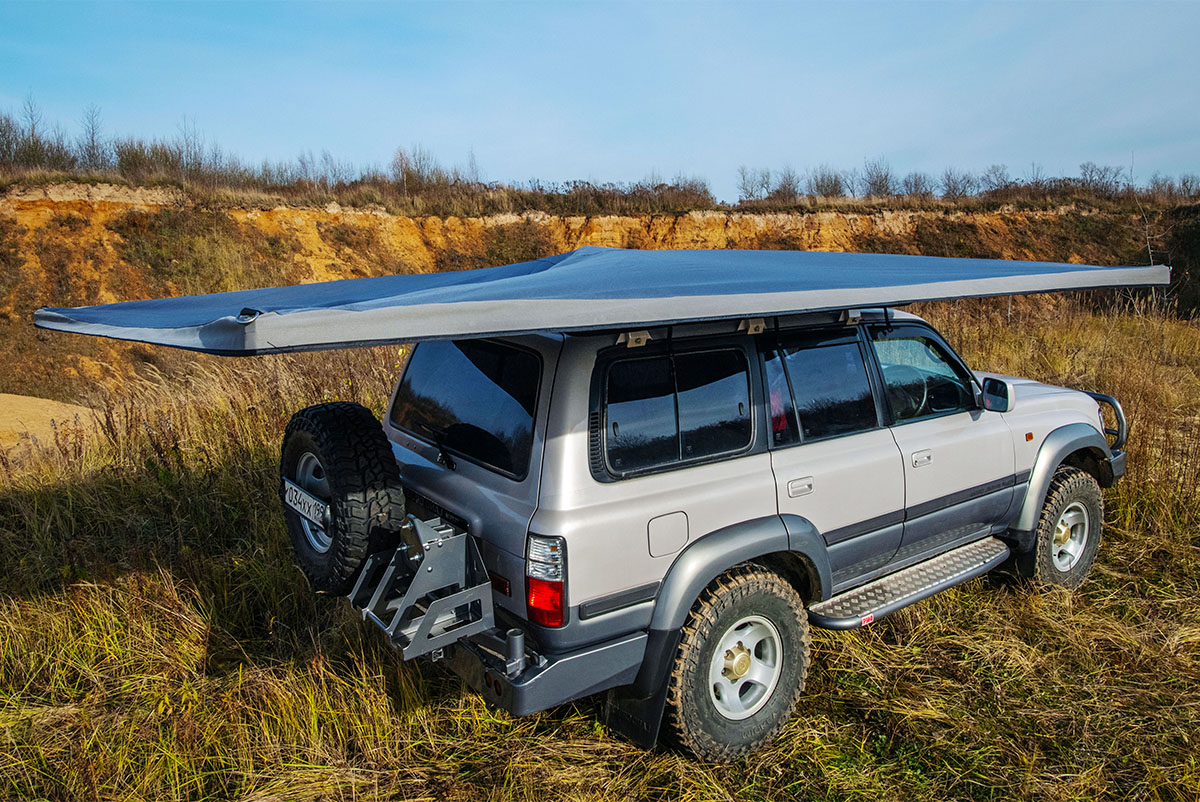 Маркиза автомобильная РИФ веерная, безопорная 2х2,3 м (правая) — изображение 22