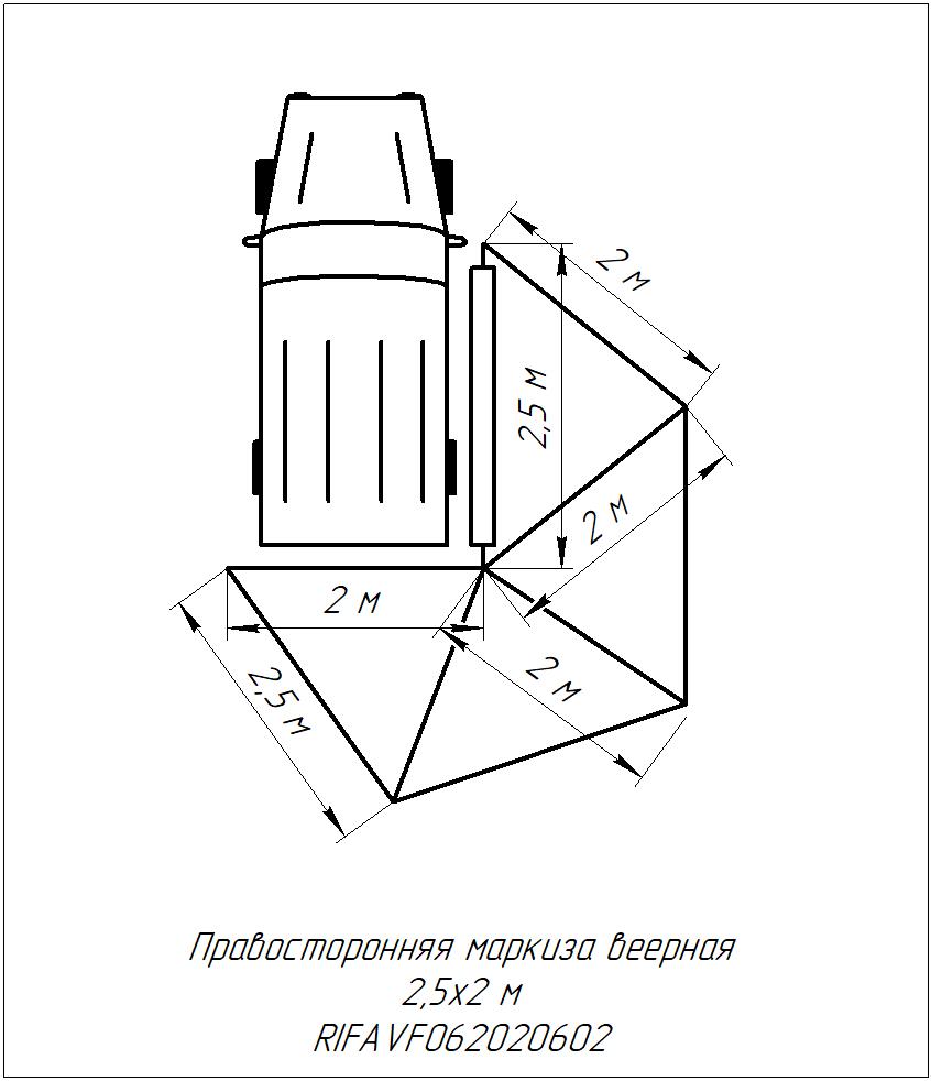 Маркиза автомобильная РИФ веерная 2,5х2,0 м (правая) — изображение 24
