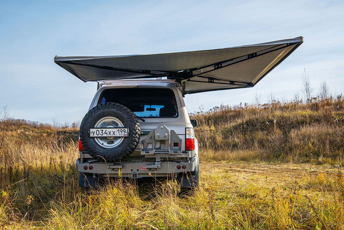 Маркиза автомобильная РИФ веерная, безопорная 2х2,3 м (правая) — изображение 19